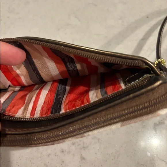 Coach Polka Dot Wristlet - Brown and Red Accents - Picture 4 of 5